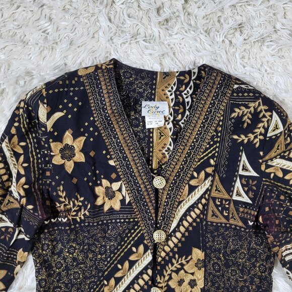 Lady Carol Vintage Floral Blazer/ Cardigan Size 16 - Picture 2 of 16